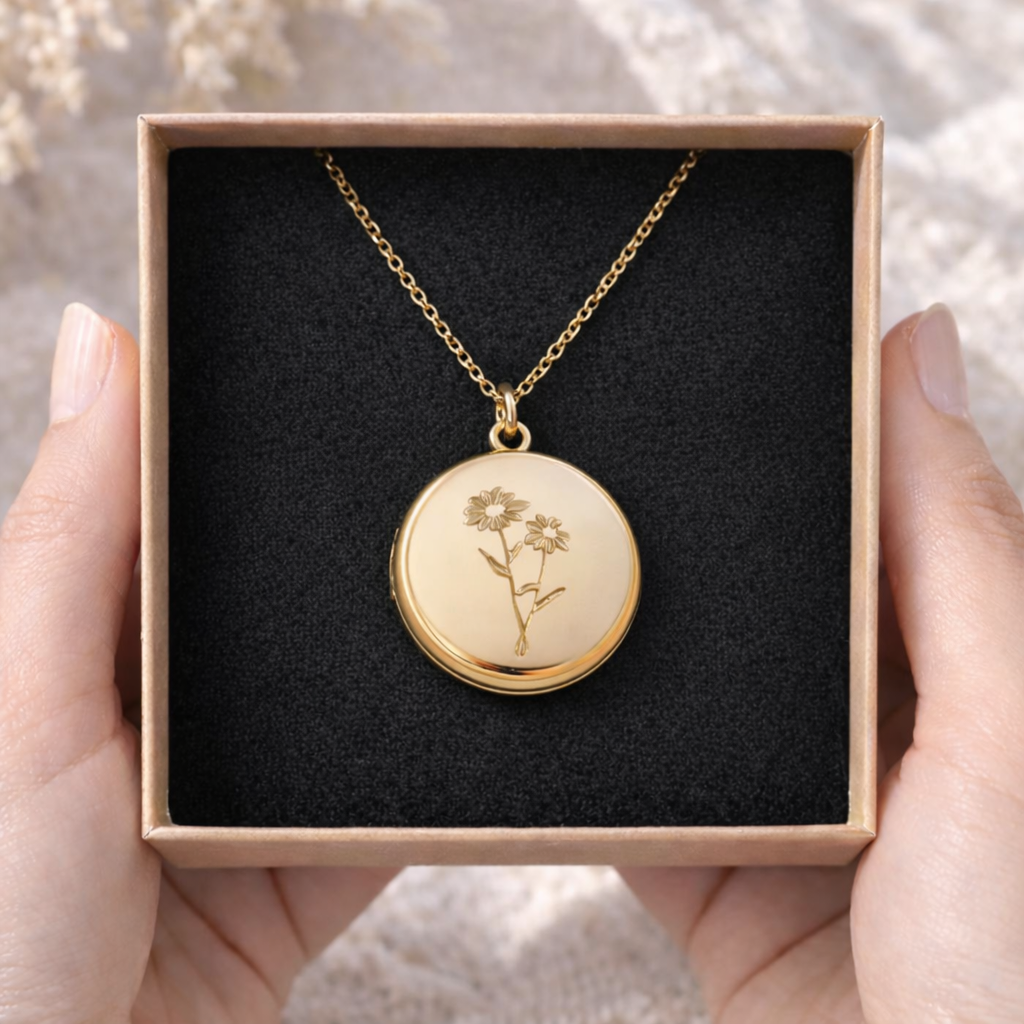 Collier photo personnalisé médaillon gravé rond acier inoxydable