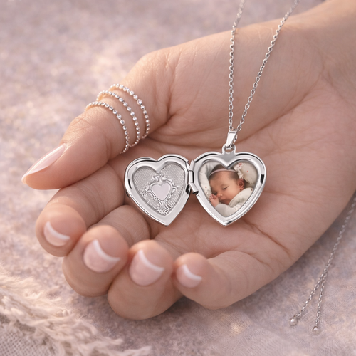 Collar personalizado, Collar con foto dentro, Collar de corazón